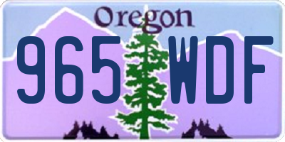 OR license plate 965WDF