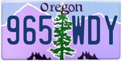 OR license plate 965WDY