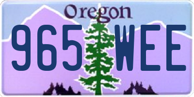 OR license plate 965WEE