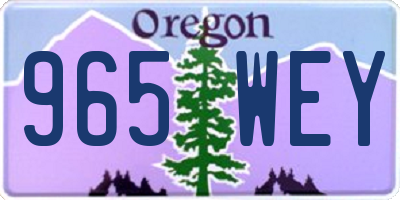 OR license plate 965WEY