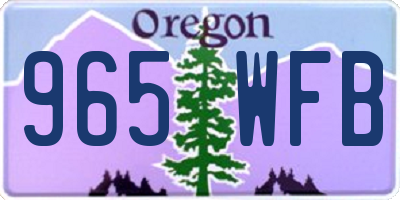 OR license plate 965WFB