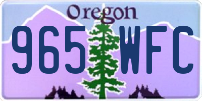 OR license plate 965WFC