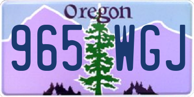 OR license plate 965WGJ