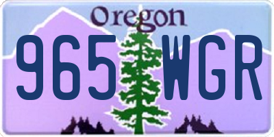 OR license plate 965WGR