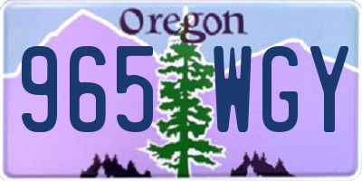 OR license plate 965WGY