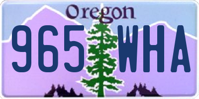 OR license plate 965WHA