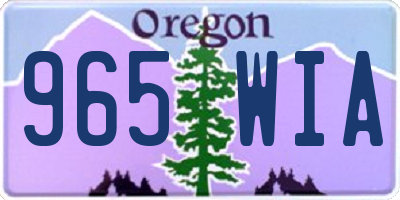 OR license plate 965WIA