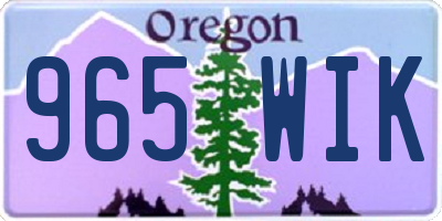 OR license plate 965WIK