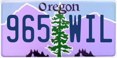 OR license plate 965WIL