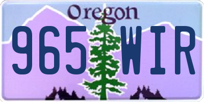 OR license plate 965WIR
