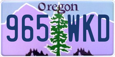 OR license plate 965WKD