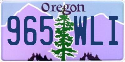 OR license plate 965WLI