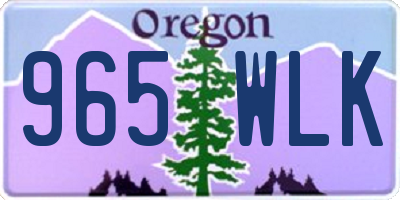 OR license plate 965WLK