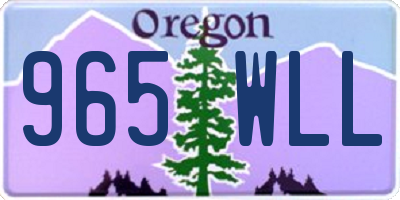 OR license plate 965WLL
