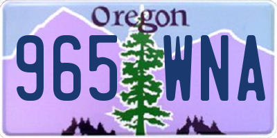 OR license plate 965WNA