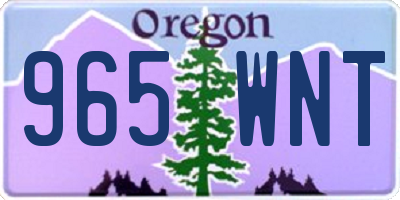 OR license plate 965WNT