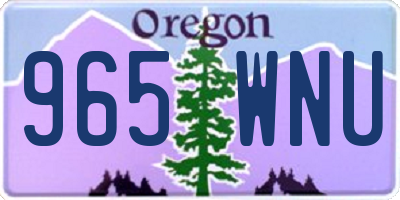 OR license plate 965WNU