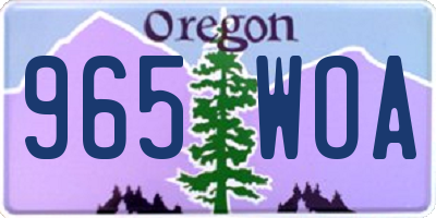 OR license plate 965WOA