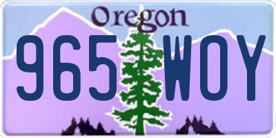 OR license plate 965WOY
