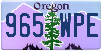 OR license plate 965WPE