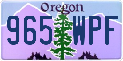OR license plate 965WPF