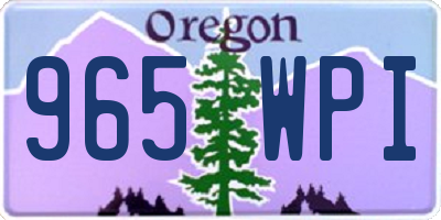 OR license plate 965WPI