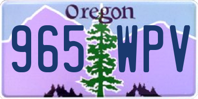 OR license plate 965WPV