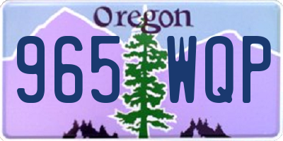 OR license plate 965WQP