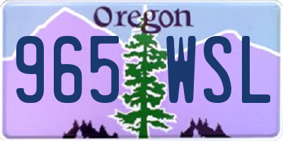 OR license plate 965WSL