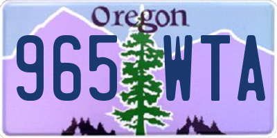 OR license plate 965WTA