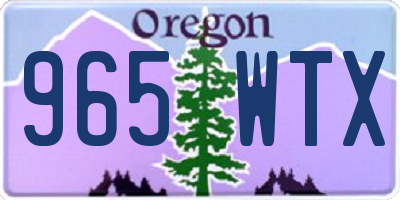 OR license plate 965WTX