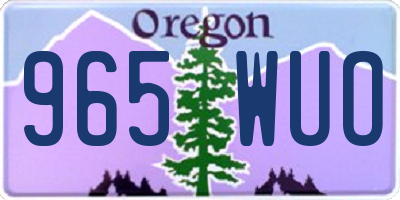 OR license plate 965WUO