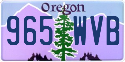 OR license plate 965WVB