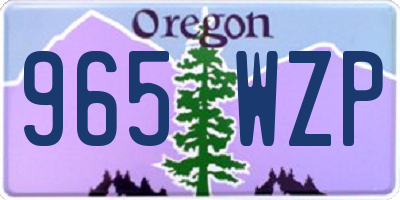 OR license plate 965WZP
