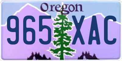 OR license plate 965XAC