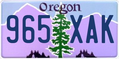 OR license plate 965XAK