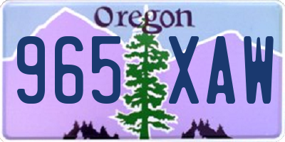 OR license plate 965XAW