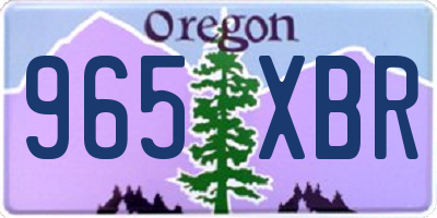 OR license plate 965XBR