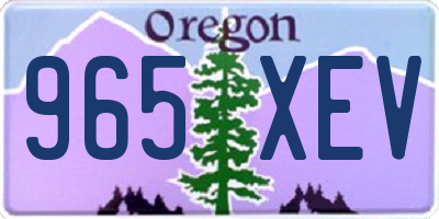 OR license plate 965XEV