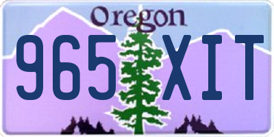 OR license plate 965XIT