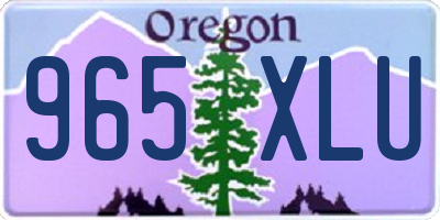 OR license plate 965XLU