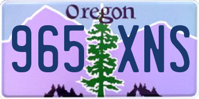 OR license plate 965XNS