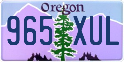 OR license plate 965XUL