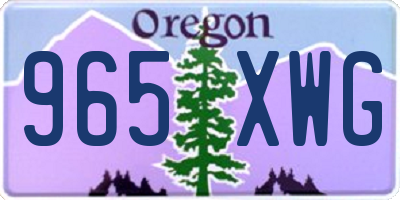 OR license plate 965XWG