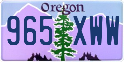 OR license plate 965XWW
