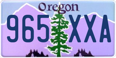 OR license plate 965XXA