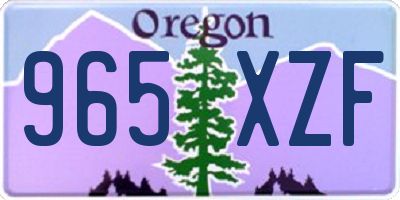 OR license plate 965XZF