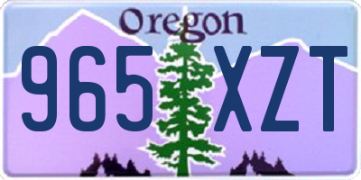 OR license plate 965XZT