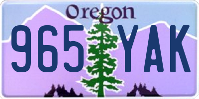 OR license plate 965YAK