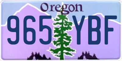 OR license plate 965YBF